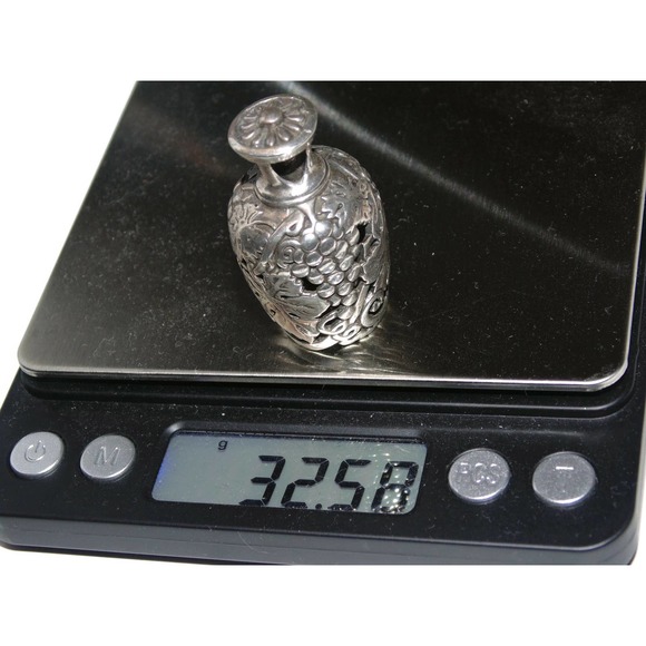 GRB Vintage Sterling Silver HUGE Grapes Wisteria Bell Pendant Gordon Barnett 925 - Picture 6 of 6